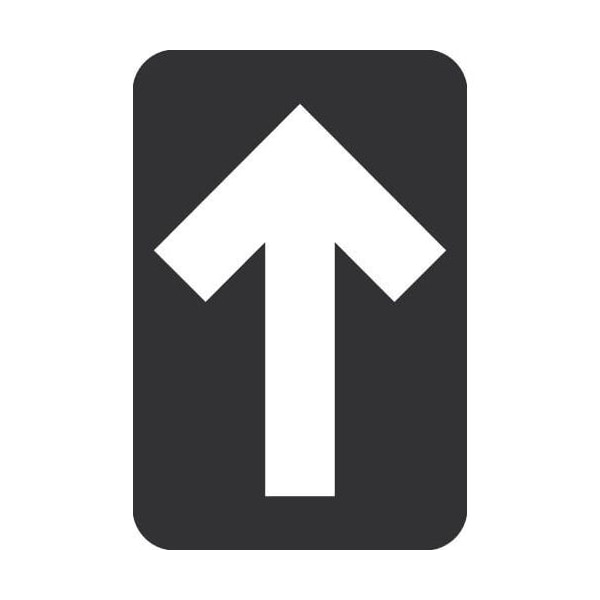 Nmc Directional ARROW Graphic Floor Sign, Pressure Sensitive Vinyl 0045, Black, 10pk, 6 H x 4 W in WFS85BK - main